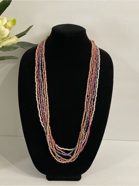 Long Boho Multi Strand Vintage Necklace 6 pcs.